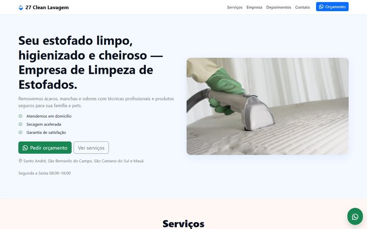 Site 27 Clean - Limpeza de Estofados