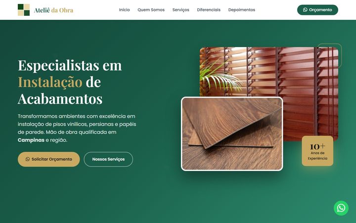 Site Ateliê da Obra - Acabamentos